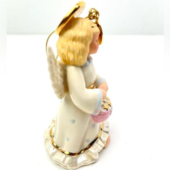 Bundle of 2 Lenox Christmas Porcelain Ornaments Angel & Snowman - Picture 4 of 13